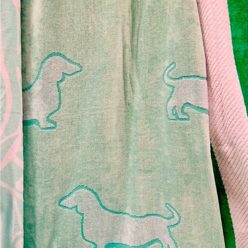 NEW Mint Green Dog Pattern Beach Towel